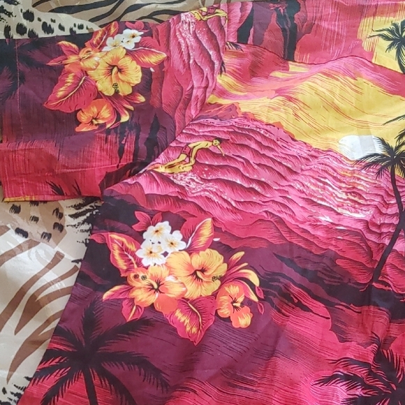 Palm wave Vibrant Coloured Tropical Shirt Sz Lg - Picture 8 of 11